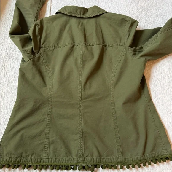 Talbots cotton jacket blazer Pom Pom trim - Picture 4 of 7